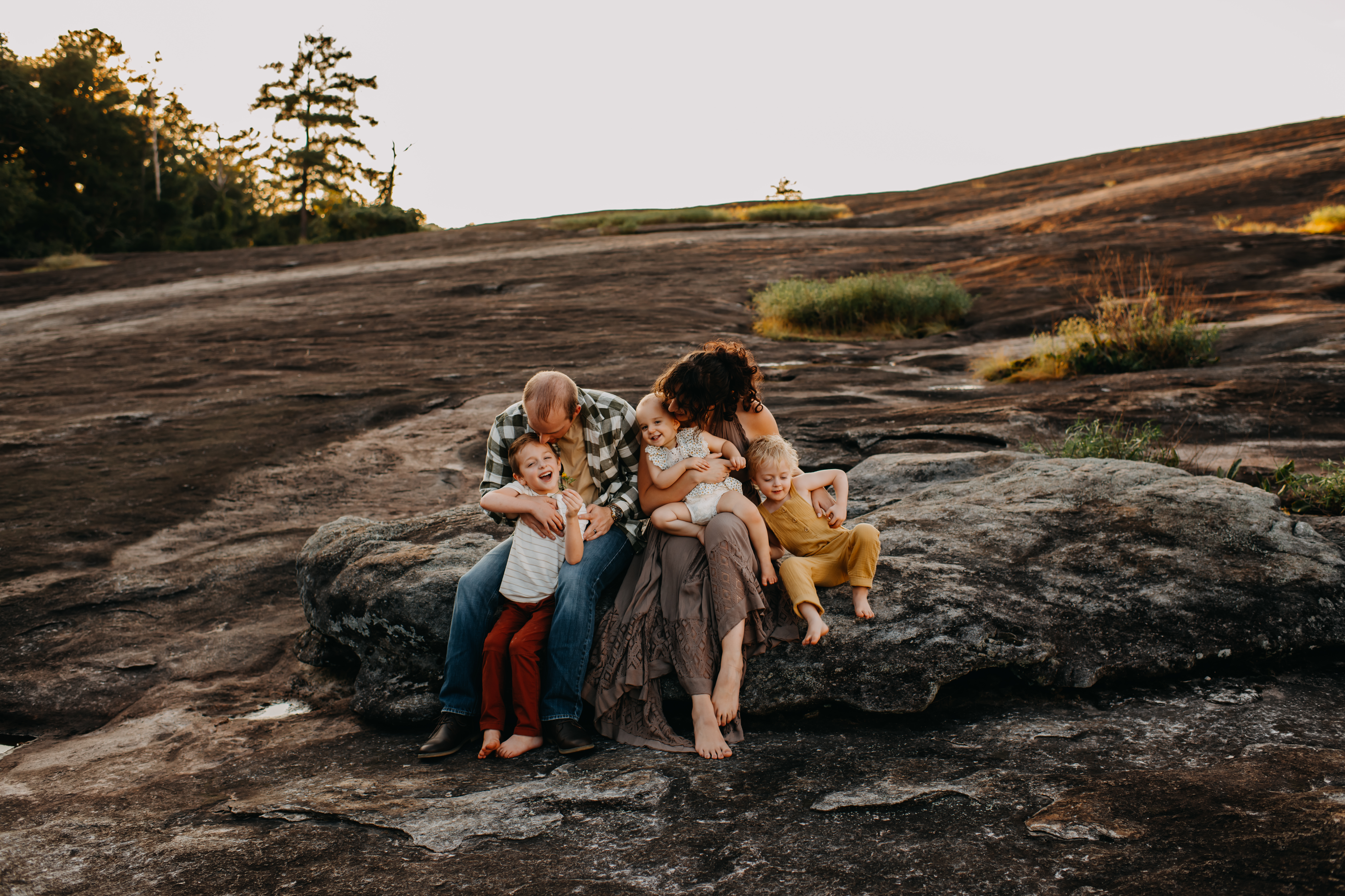 Summertime family photos at Arabia Mountain park