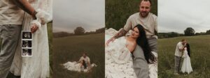 Mom and dad posting for maternity photos