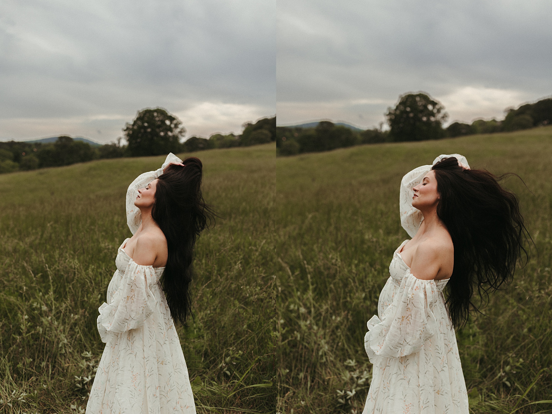Mom and dad posting for maternity photos