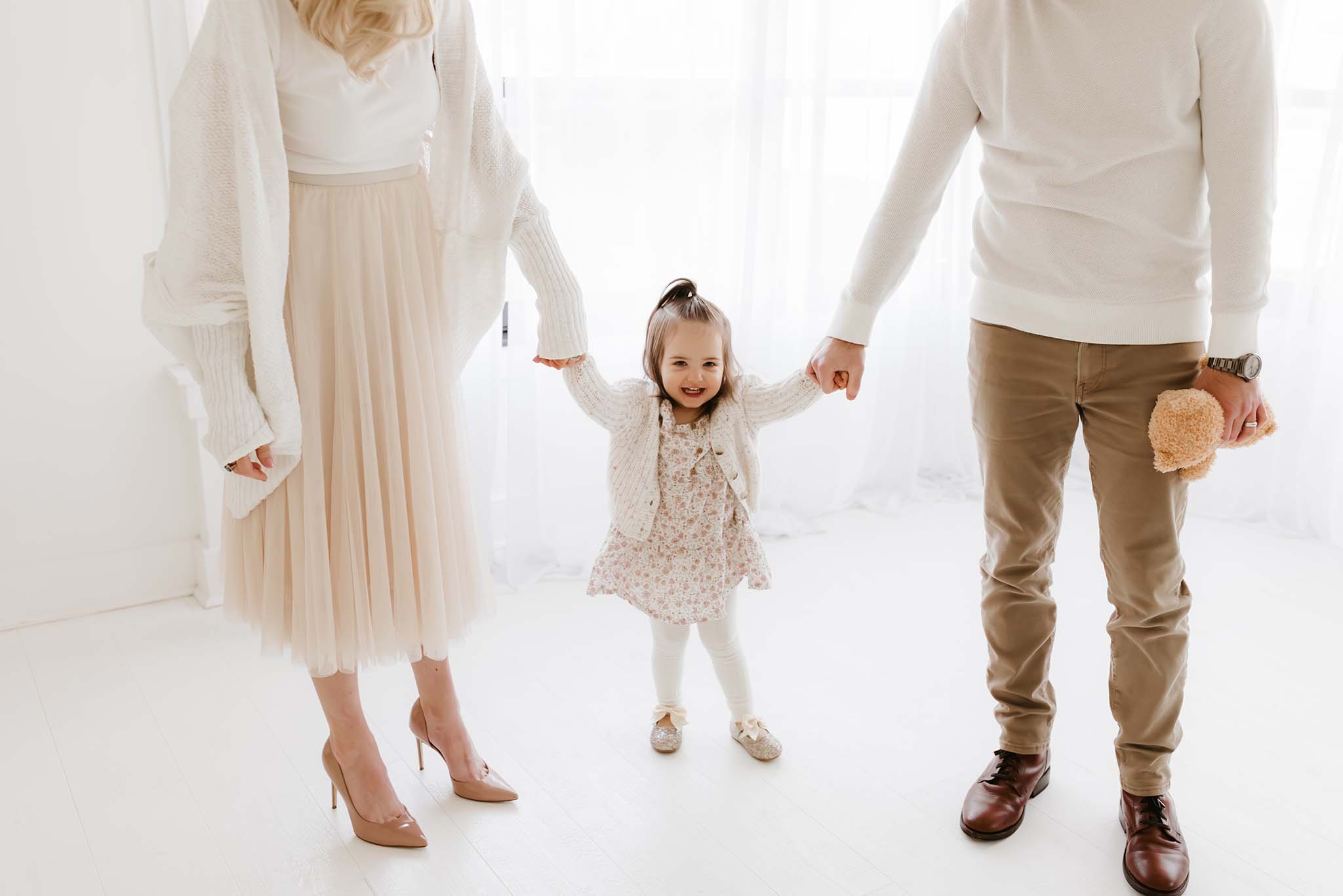 family of 3 in studio